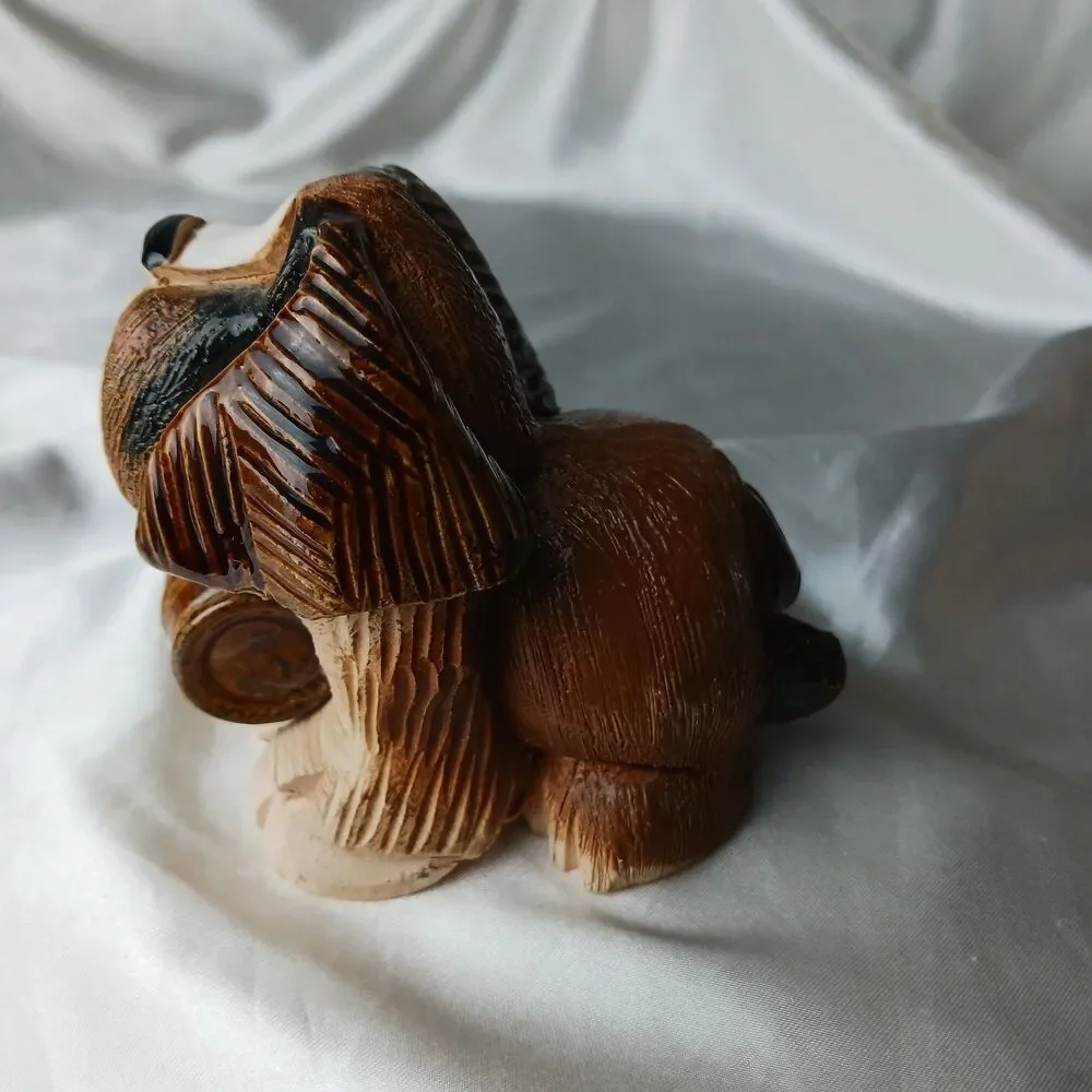 Vintage Artesania Rinconada Art Pottery Hand Crafted Clay Figurine-ST. BERNARD